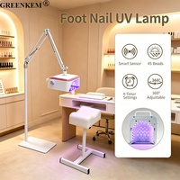 Lampe à ongles UV LED rechargeable 54W avec support repose-pieds pour salon, lampe de pédicure pliable à bras long, sèche-ongles
