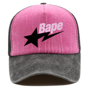 <span class=keywords><strong>หมวก</strong></span>เบสบอล5แผงตาข่ายทรูเกอร์พิมพ์ลายแบบกำหนดเองสไตล์ใหม่หมวกกันแดดสไตล์ฮิปฮอปกลางแจ้ง - Product Image 3