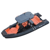 Bateau pneumatique rigide haut de gamme LUX670 en aluminium, bateau de croisière de luxe avec table de cockpit et plancher en EVA