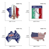 Nuevo Broche de Viaje con Diseño Creativo de Torre de PVC, Mapa de Francia y Bandera del Reino Unido, Impresión por Transferencia de Calor, Accesorio para Ropa