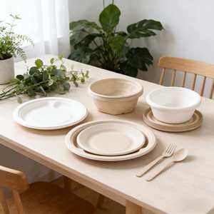 Bols et assiettes en plastique jetables biodégradables de qualité alimentaire, personnalisables en usine, marque Fortune, origine Chine, conformes aux normes de sécurité alimentaire, OEM/ODM - Product Image 4