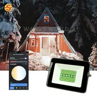 Waterproof Outdoor Decor RGB Smart LED Flood Light Smart Solar Light Reflector Tuya System