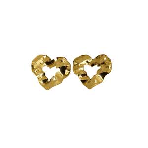 Boucles d'oreilles tendance en forme de cœur, plaquées or PVD, en acier inoxydable 316L, bijoux durables et résistants - Product Image 1