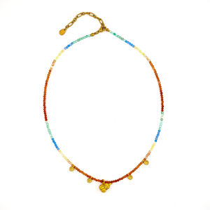 <span class=keywords><strong>Jojo</strong></span> สร้อยคอจี้น้ำเต้าโมราไล่ระดับสีสุดพิเศษพร้อมลูกปัดคริสตัลหลายชั้นสร้อยข้อมือทองเหลืองรูปทรงเรขาคณิต - Product Image 1