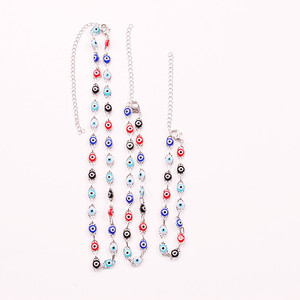 Evil Eye <b>Necklace</b> Women Zinc Alloy Bezel Setting Geometric Pendant Party Jewelry Fashionable <b>Statement</b> Piece - Product Image 3