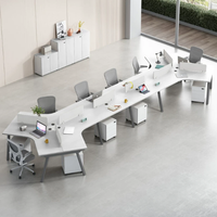 Bureau de travail moderne en bois durable avec cloison haute pour postes de travail en centre d'appels - Usage commercial