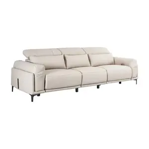 Contemporary Small Leather Unit Leisure Sofa Genuine Material Extendable and Foldable for Living Room Villa Apartment School