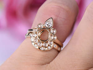 Wholesale 10k/14k White Real Rose Solid Semi <strong>Mount</strong> 18ct Gold Diamond Engagement Gem Stone Semi <strong>Mount</strong> <strong>Ring</strong>