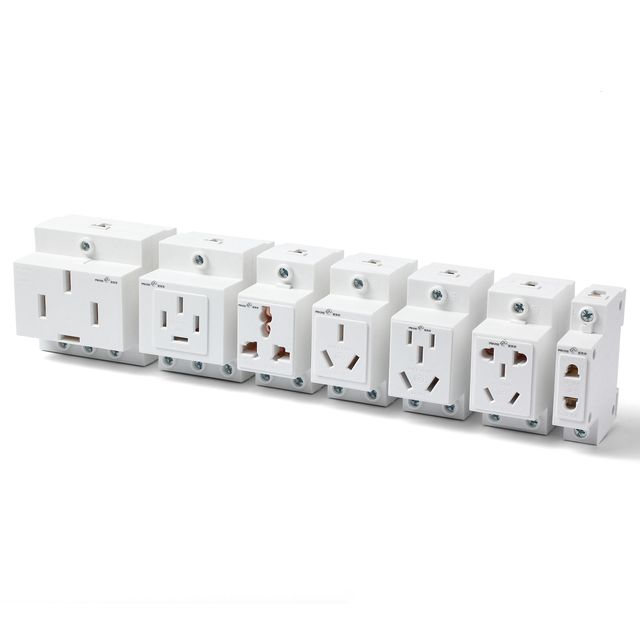 Factory Wholesale High Quality AC 4 Plug Din Rail 25A 440V Modular Sockets Modular Switches Sockets