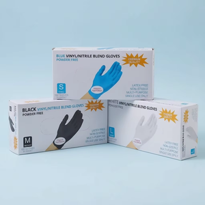 Guantes de Nitrilo Desechables de Alta Elasticidad, 100 Unidades, Azules, Negros y Morados, Sin Polvo, Duraderos, Antideslizantes, para Uso General en Laboratorios Dentales - Product Image 1