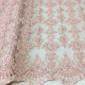 Top Eco-Friendly Fashion Allover Heavy Beaded Hand Embroidery Lace Tulle Wedding Party Dress Fabric Best Selling <strong>Ladies</strong> Dress - Product Image 4