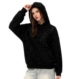 Sweat-shirt à capuche rond à col rond avec logo personnalisé, design étoilé chic, 350 g, brillant, ample, multi-usages - Product Image 3