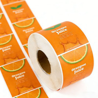 Autocollant personnalisé imperméable auto-adhésif pour fruits et boissons, emballage de bouteilles en plastique pour jus avec étiquette privée