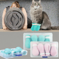 Protège-pattes pour chat en silicone souple anti-griffures, protège-pattes de bain réglables, lot de 4