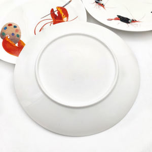 Assiettes <span class=keywords><strong>de</strong></span> présentation en porcelaine écologiques à motif <span class=keywords><strong>de</strong></span> fruits <span class=keywords><strong>de</strong></span> <span class=keywords><strong>mer</strong></span> et <span class=keywords><strong>de</strong></span> la vie marine, design personnalisé, lot d'assiettes, décoration d'intérieur, service <span class=keywords><strong>de</strong></span> table - Product Image 5