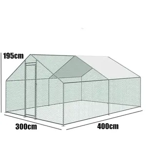 Jaula grande con cubierta para el techo para animales, jaula de 4x3m