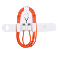 Kabel Data Pengisian Cepat PD60W Oranye Berbahan Nilon Kepang Tipe-C ke Tipe-C, Kabel Pengisi Daya USB-C ke USB-C untuk iPhone 16 17 Pro Max