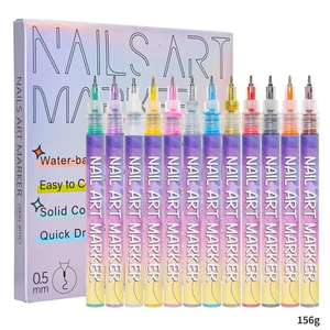 ชุดปากกาเพ้นท์เล็บ 12 สี แบบหลอดเข็ม สำหรับเพ้นท์เล็บอะคริลิคเหลว ปากกาสำหรับเพ้นท์เล็บเจล งานศิลปะ DIY เพ้นท์ลายกราฟฟิตี - Product Image 1