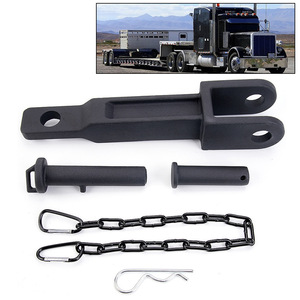 Crochet de remorquage avec goupille de traction et goupille de châssis pour Peterbilt 384 Kenworth T170 en acier noir - Product Image 1
