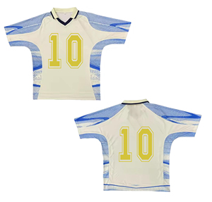 사용자 정의 도매 로고 자수 확인 승화 저지 축구 열 전달 스포츠 레트로 축구 티셔츠 - Product Image 3