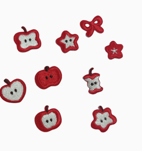 Petit patch en tissu motif pomme, patch de réparation pour vêtements, patch brodé décoratif, étoile, accessoires vestimentaires, badge brodé - Product Image 1