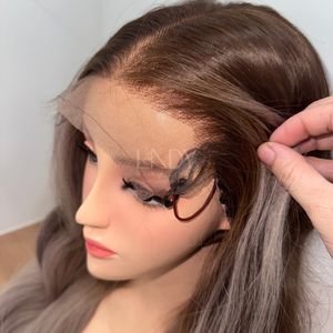 Perruque de Cheveux Naturels Vietnamiens de Qualité Supérieure 100% Cheveux Humains, Perruque Frontale en Dentelle, Cheveux Ondulés - Product Image 3