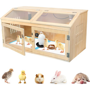 Gallinero de madera con control de temperatura para la cría de pollos, caja de cría de 2 compartimentos con diseño aislado - Product Image 2
