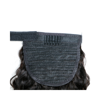 Queue de cheval en cheveux humains bouclés longs de 22 pouces, extensions de cheveux naturelles avec patchs pour queue de cheval pour femmes