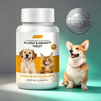 Comprimés de Soin Immunitaire pour Animaux de Compagnie OEM ODM Marque Privée Quercétine pour le Soutien des Allergies Confort Peau et Pelage Tous Âges Chiens Chats Personnalisé