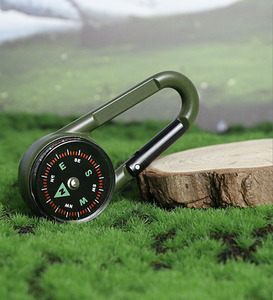 Bán Buôn Duy Nhất Hai Mặt Kim Loại Rodcarabiner La Bàn Với Nhiệt Kế Kẽm Hợp Kim Di Động Ngoài Trời Clip Pocket La Bàn - Product Image 6