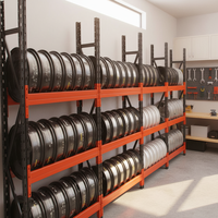 Étagère de stockage de pneus industriels, unité de rayonnage en acier durable, installation facile pour l'organisation des entrepôts et des ateliers