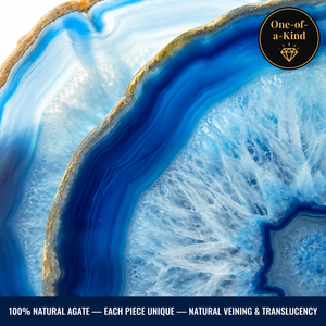 Natural <strong>Agate</strong> Stone <strong>Coaster</strong> Set with Gold Trim Black Blue Geode Slice <strong>Coaster</strong> for Home Decor, Bar &amp; Wedding Gift Wholesale OEM - Product Image 3