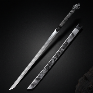 Cuchillo de Supervivencia Tipo Espada, Personalizable, Hoja de Acero Inoxidable, Diseño de Dragón de Madera, para Caza, Uso Industrial, OEM Disponible - Product Image 1