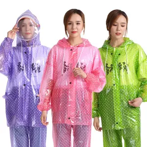 Rainsuit ชุดกันฝนกันน้ำ PVC สำหรับผู้ชาย,ชุดกันฝนกันน้ำมาพร้อมฮู้ดกันฝน100%