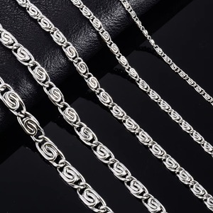 Collier chaîne à maillons en forme de trombone en acier inoxydable 1,5 mm 2 mm pour femmes et hommes, couleur argent, bijoux créatifs style hip-hop - Product Image 1