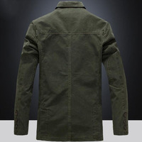 Blazer décontracté pour homme en coton 100% à manches longues, coupe ample, simple boutonnage, avec poches, idéal pour l'hiver et le printemps