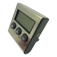 Termometer memasak Digital, LCD dapur makanan daging termometer untuk BBQ Oven Grill perokok Built-in jam Timer dengan Probe baja tahan karat