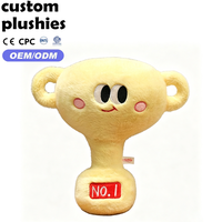 Porte-clés en peluche Champion NO.1, doux et moelleux, prix bas, trophée jaune, troisième place, breloque de sac en peluche pour récompense étudiante