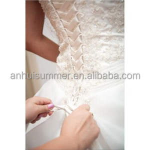 S0445F Mumuleo Design Shinny Beads Apliques Árabe Aso Ebi Vestido de novia para vestidos de novia con falda extraíble - Product Image 3