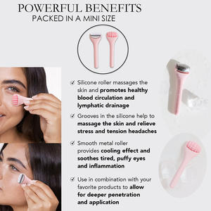 أداة تدليك الوجه والعينين من الفولاذ المقاوم للصدأ بشعار خاص لتخفيف الانتفاخ، أداة محمولة للعناية بالبشرة وعلاج الصداع النصفي وإزالة التجاعيد للاستخدام المنزلي - Product Image 5