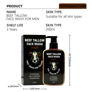 <span class=keywords><strong>Nettoyant</strong></span> <span class=keywords><strong>Visage</strong></span> au Suif de Bœuf pour Hommes Marque Blanche – Nettoyage Profond, Équilibre Sébum, Hydratant, Élimination Douce des Impuretés, Logo Personnalisé, Faible MOQ 100 - Product Image 4