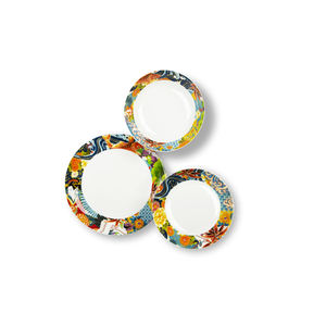 Set di Stoviglie Excelsa 18 Pezzi in Porcellana Rotonda Dipinta a Mano con Motivi Floreali Orientali Lavabile in Lavastoviglie per Feste - Product Image 1