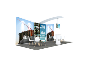 Cabina de exhibición portátil plegable de configuración rápida sin herramientas 10x20 Fondo de tela de tensión Soporte de exhibición retroiluminado portátil - Product Image 3