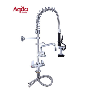 Deck Mounted Commercial Kitchen Faucet Hot Cold Pre-rinse Unit Pull Down Spring Kitchen <b>Tap</b> Heavy Duty Spring Action Faucet - Product Image 1