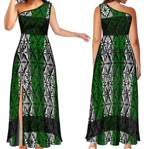 Drop Shipping con spalla obliqua senza maniche abito lungo da donna su misura abiti samoani di <span class=keywords><strong>grandi</strong></span> dimensioni <span class=keywords><strong>abbigliamento</strong></span> polinesiano - Product Image 3