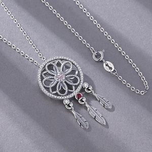925 sterling silver delle donne della piuma dreamcatcher dream catcher fascini del pendente della <span class=keywords><strong>collana</strong></span> - Product Image 2