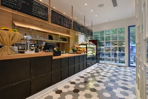 Gạch lục giác màu rắn 200*230 trắng mờ không trượt sàn gạch trong nhà sàn màu đen tường màu xám gạch lục giác - Product Image 6