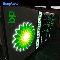 Station-service Led BP pylône signe avec prix du carburant signes led totem signe