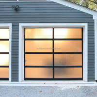 Porte de garage moderne à ouverture automatique Nouveau design en aluminium trempé à pleine vue pour usage domestique Alliage fini pour villas