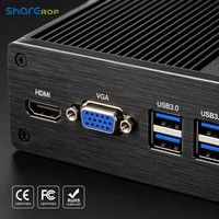 Sharerdp Mini PC Industriale Embedded Fanless Personalizzato con Intel Core I5 5a Gen 5200U, Doppia LAN, Supporto 4G WiFi, VGA, RS232, 4 Porte LAN
